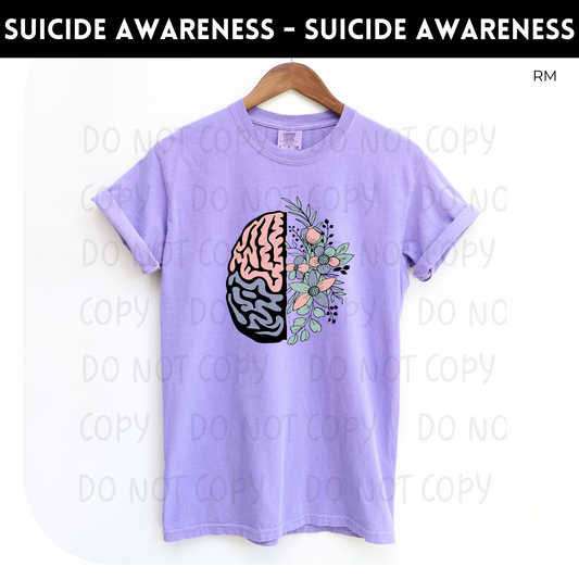 Floral Brain Adult Shirt- Mental Health 109