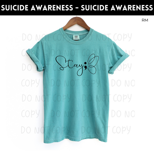 Stay Colon Butterfly Adult Shirt- Mental Health 125