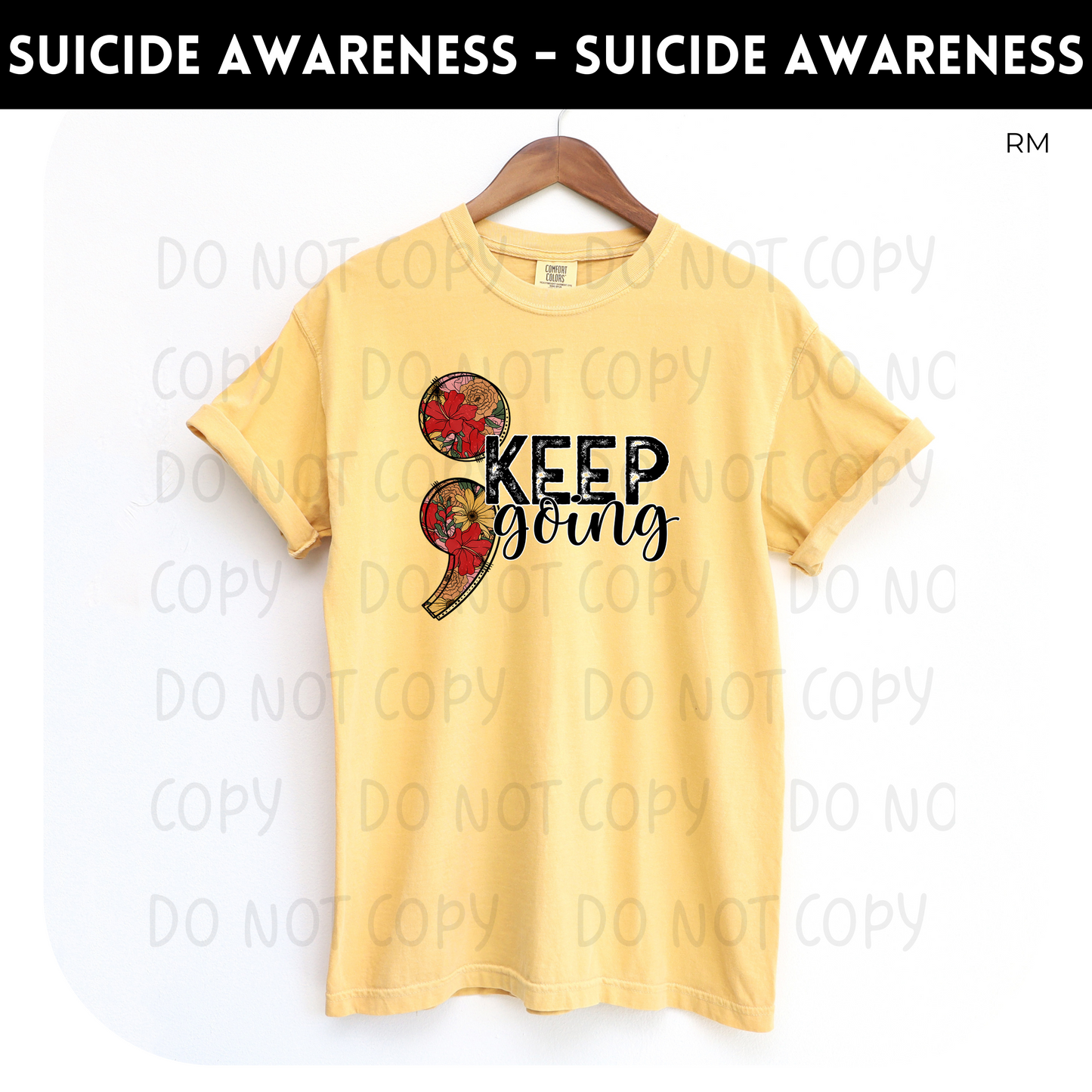 Keep Going Floral Adult Shirt- Mental Health 73