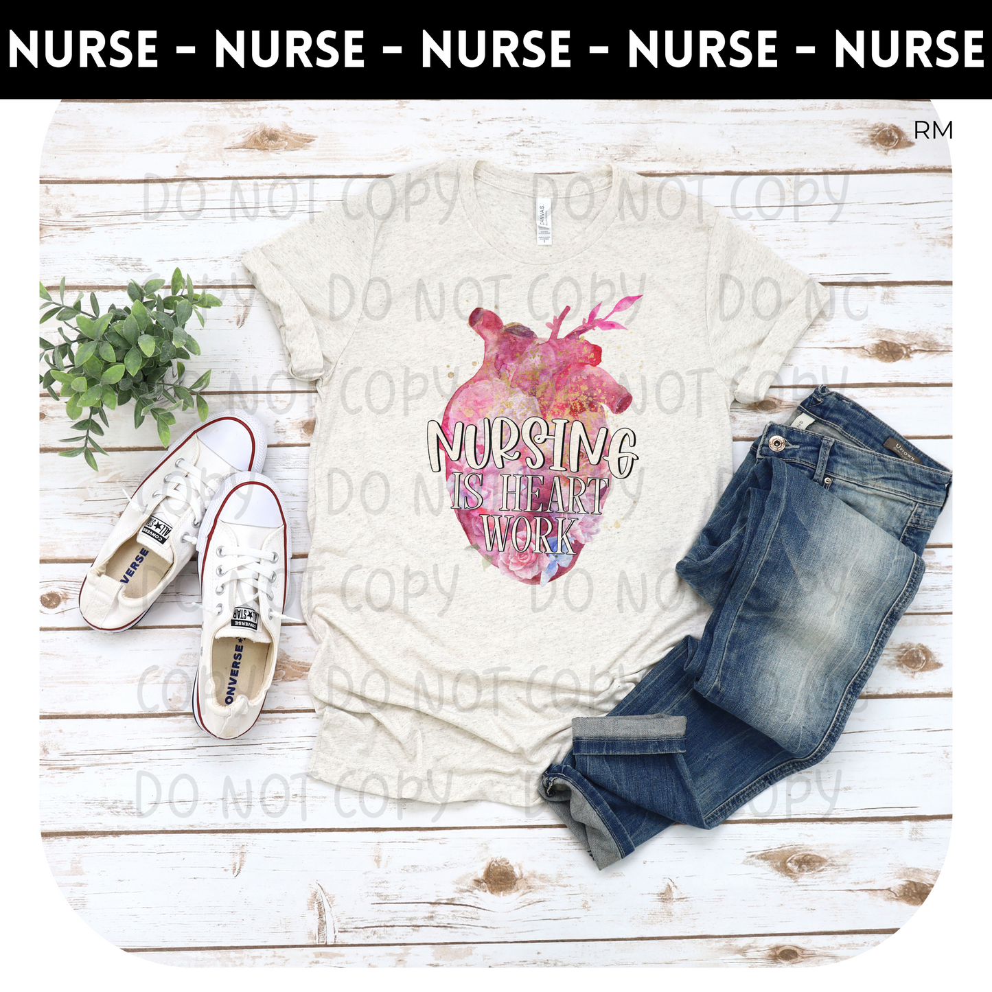 Nursing Is Heart Work Adult Shirt- Teachers 97