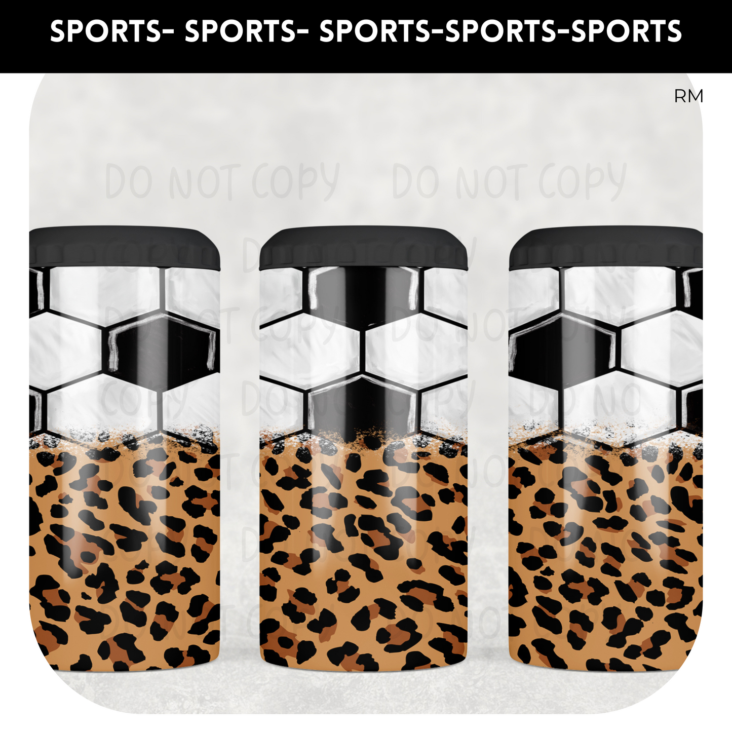 Leopard Soccer 4 in 1 Can Cooler BLANKS AND TRANSFERS