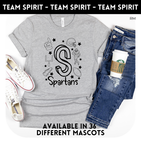 Spirit Mascot Doodle Adult Shirt