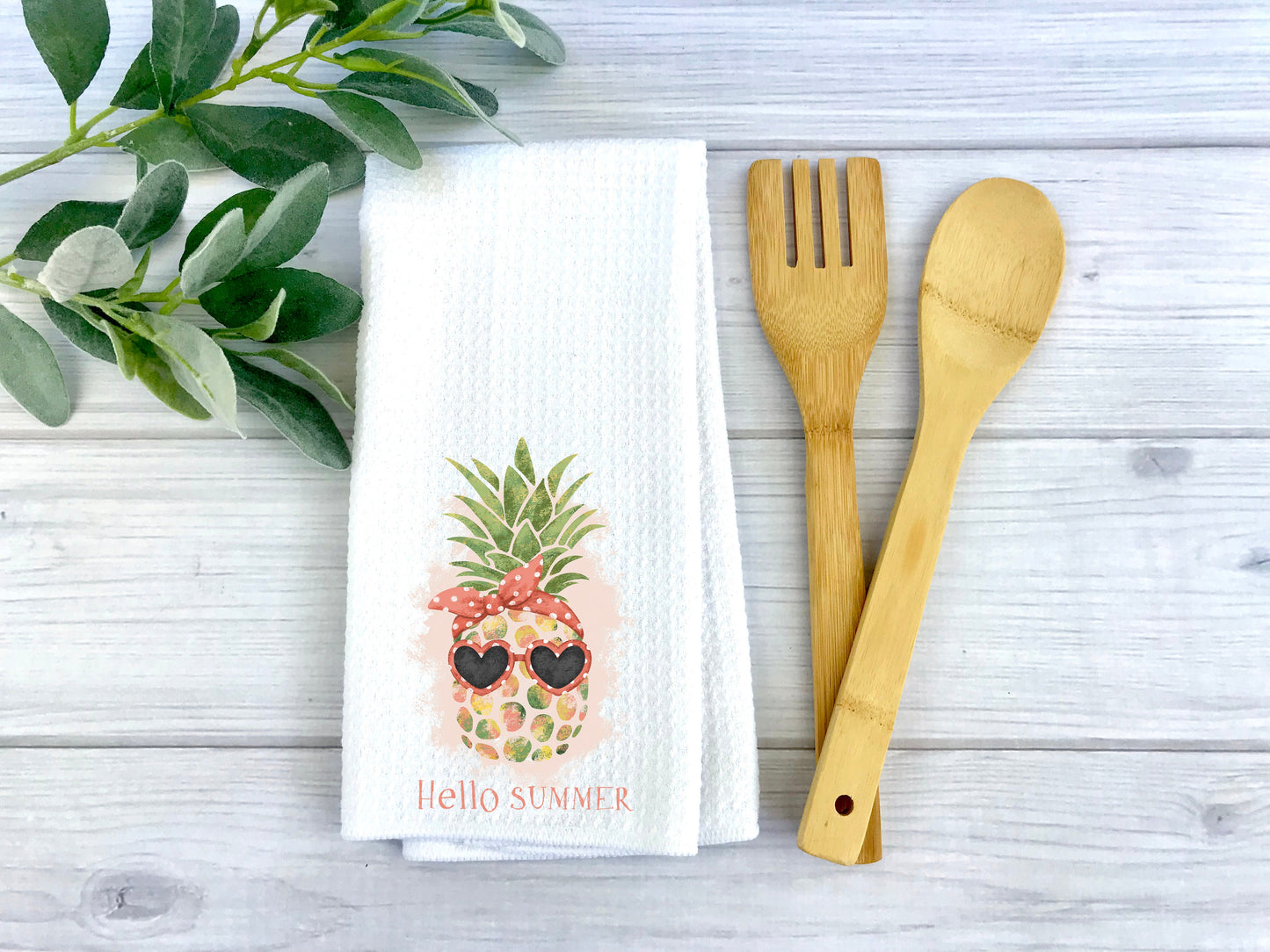 Hello Summer Pineapple Waffle Weave Towel- Summer 245