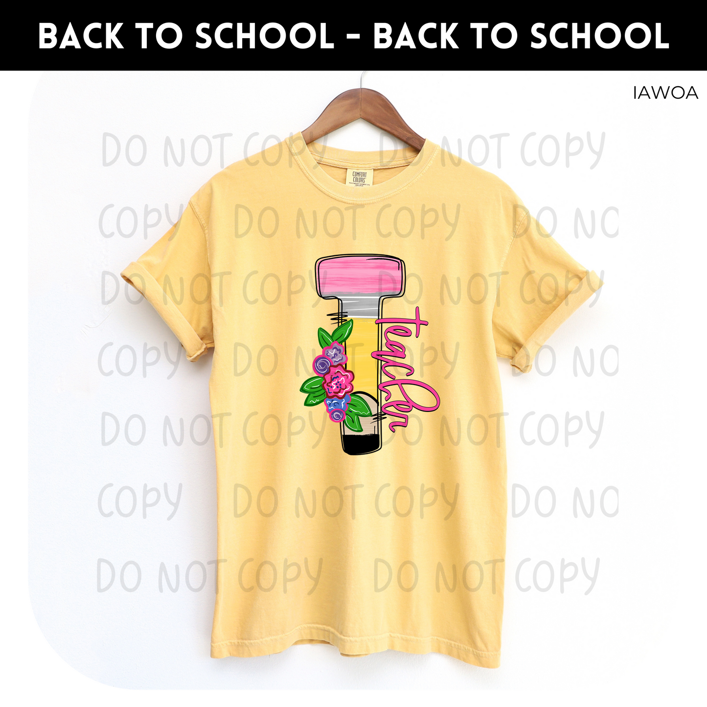 Teacher Floral Pencil Adult Shirt- Teachers 118