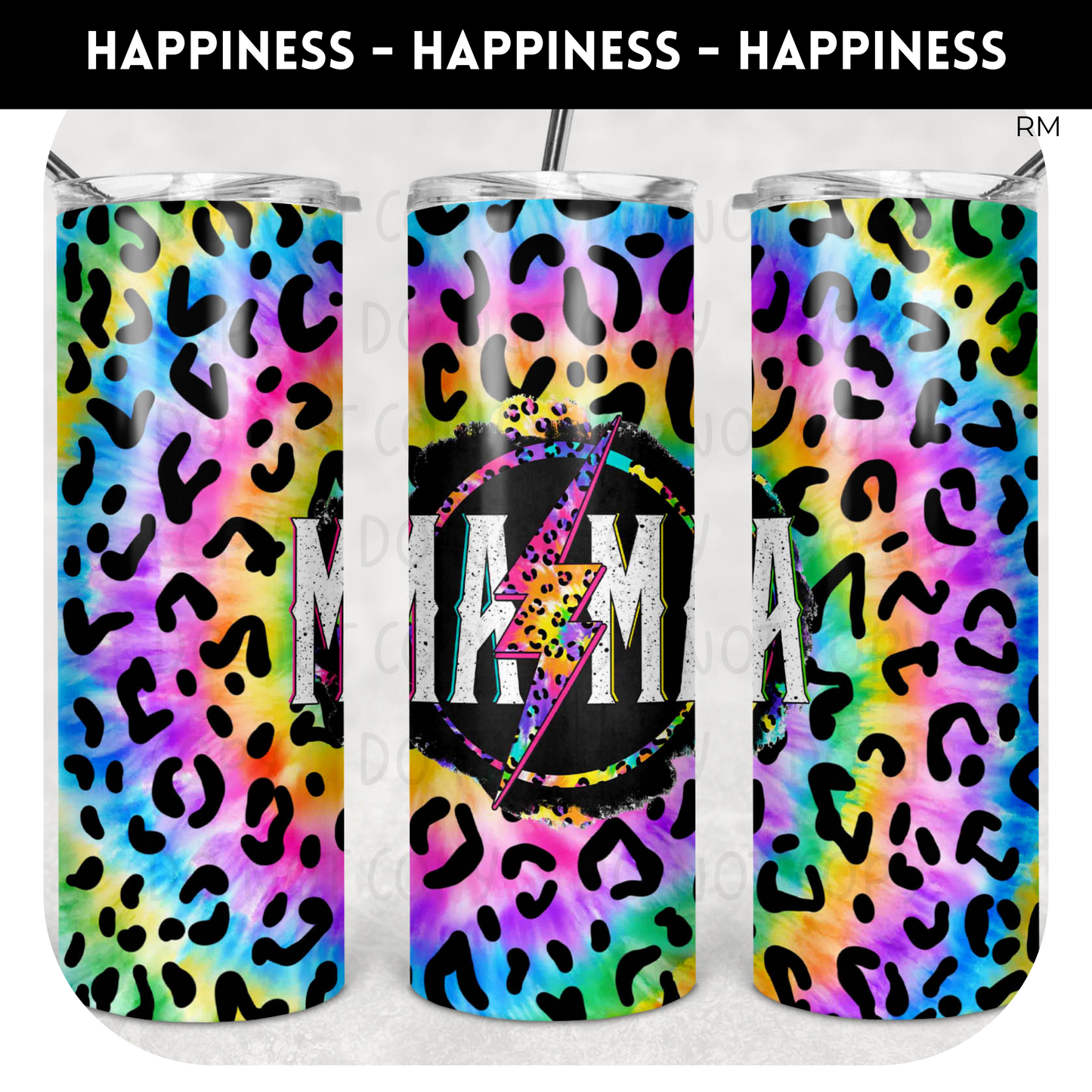 Mama Tie Dye Leopard 20oz Skinny TRANSFER and TUMBLER BLANKS ONLY - Tumbler 1111
