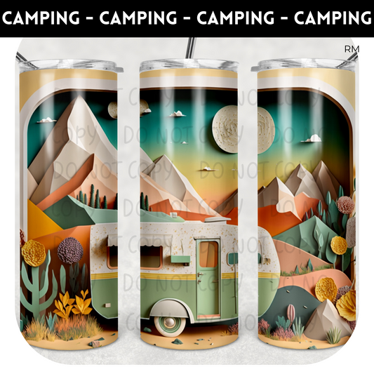 Floral Camper TRANSFERS AND BLANKS ONLY - Tumbler 1601