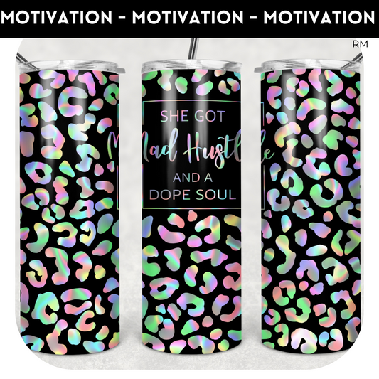 She Got Mad Hustle Black Background 20oz Skinny TRANSFER and TUMBLER BLANKS ONLY  - Tumbler 161