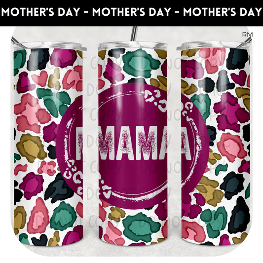 Mama Colorful Leopard 20oz Skinny Tumbler - Tumbler 1301