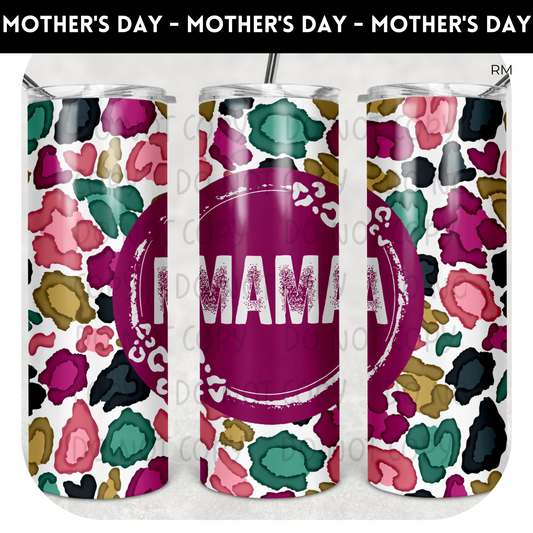 Mama Colorful Leopard 20oz Skinny TRANSFERS and BLANKS ONLY - Tumbler 1301