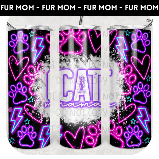 Cat Mama 20oz Skinny TRANSFERS AND BLANKS ONLY - Tumbler 1369