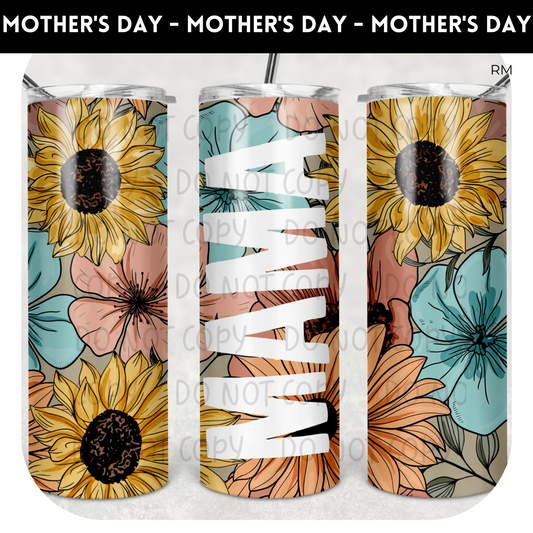 Mama Bohol Floral 20oz Skinny TRANSFERS and BLANKS ONLY - Tumbler 1489