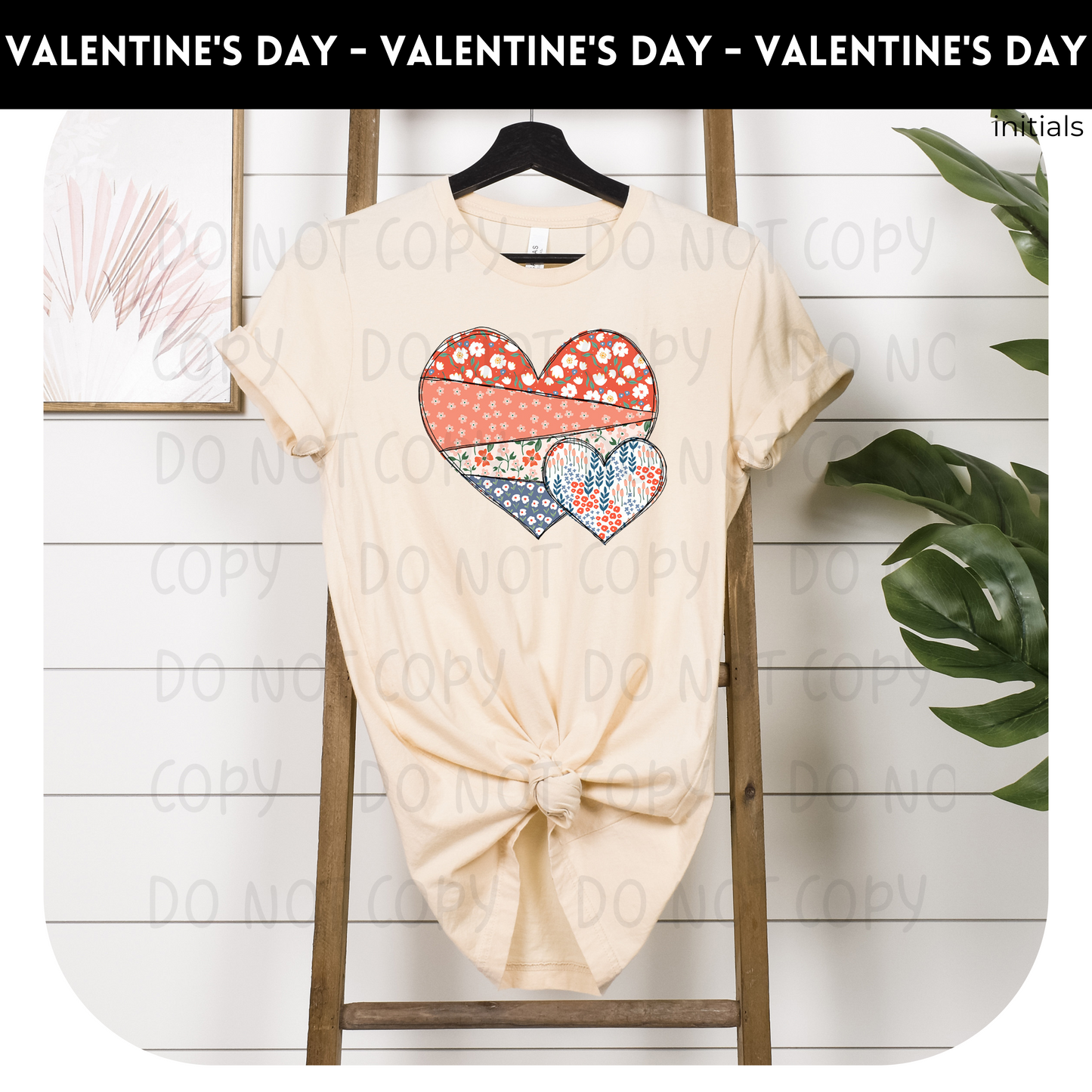 Floral Heart Adult Valentine Shirt TRANSFER ONLY- Valentine 490