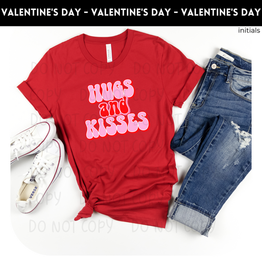 Hugs and Kisses Valentine Adult Shirt- Valentine 500