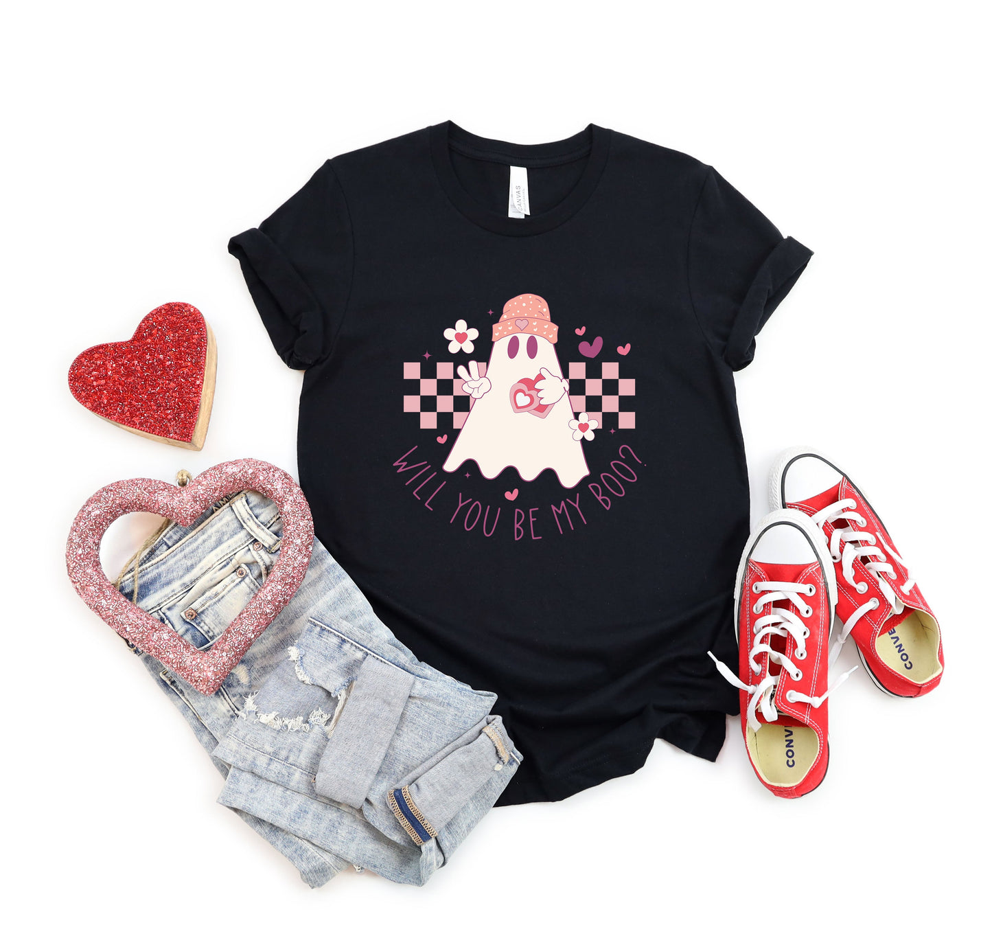 Will You Be My Boo Adult Shirt- Valentine 548