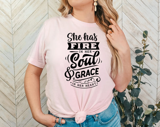 She Has Fire In Her Soul Adult Shirt- Women Empowerment 9