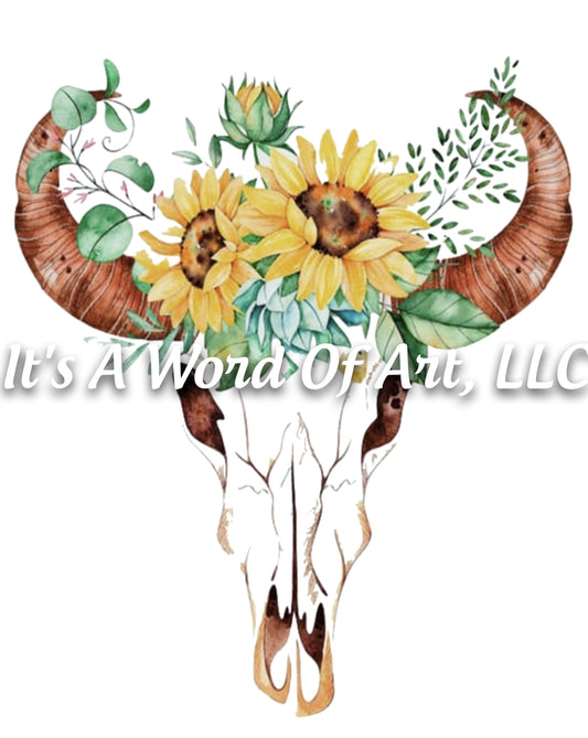 Sunflower 2 - Sunflower Bull/Cow Head - Sublimation Transfer Set/Ready To Press Sublimation Transfer/Sublimation Transfer
