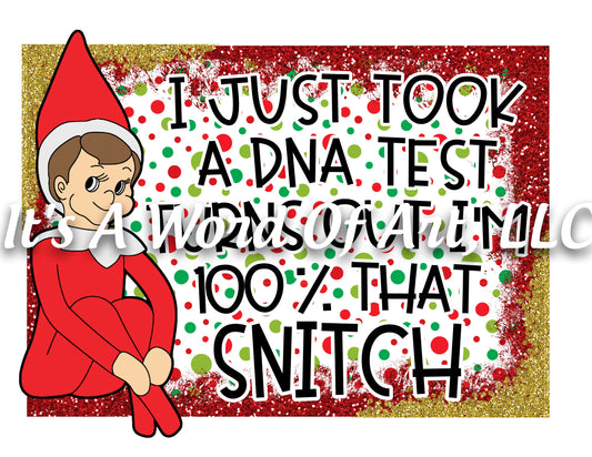 Christmas 240 - I Just took a DNA Test Elf on the Shelf- Sublimation Transfer Set/Ready To Press Sublimation Transfer/Sublimation Transfer