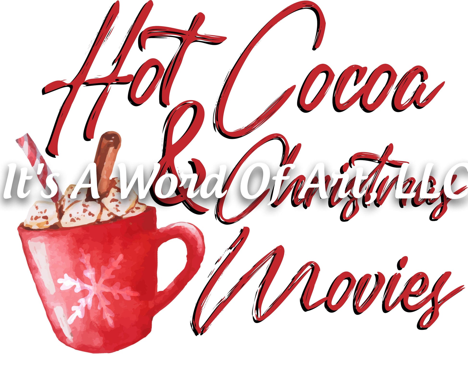 Christmas 207 - Hot Cocoa and Christmas Movies Blanket - Sublimation Transfer Set/Ready To Press Sublimation Transfer/Sublimation Transfer