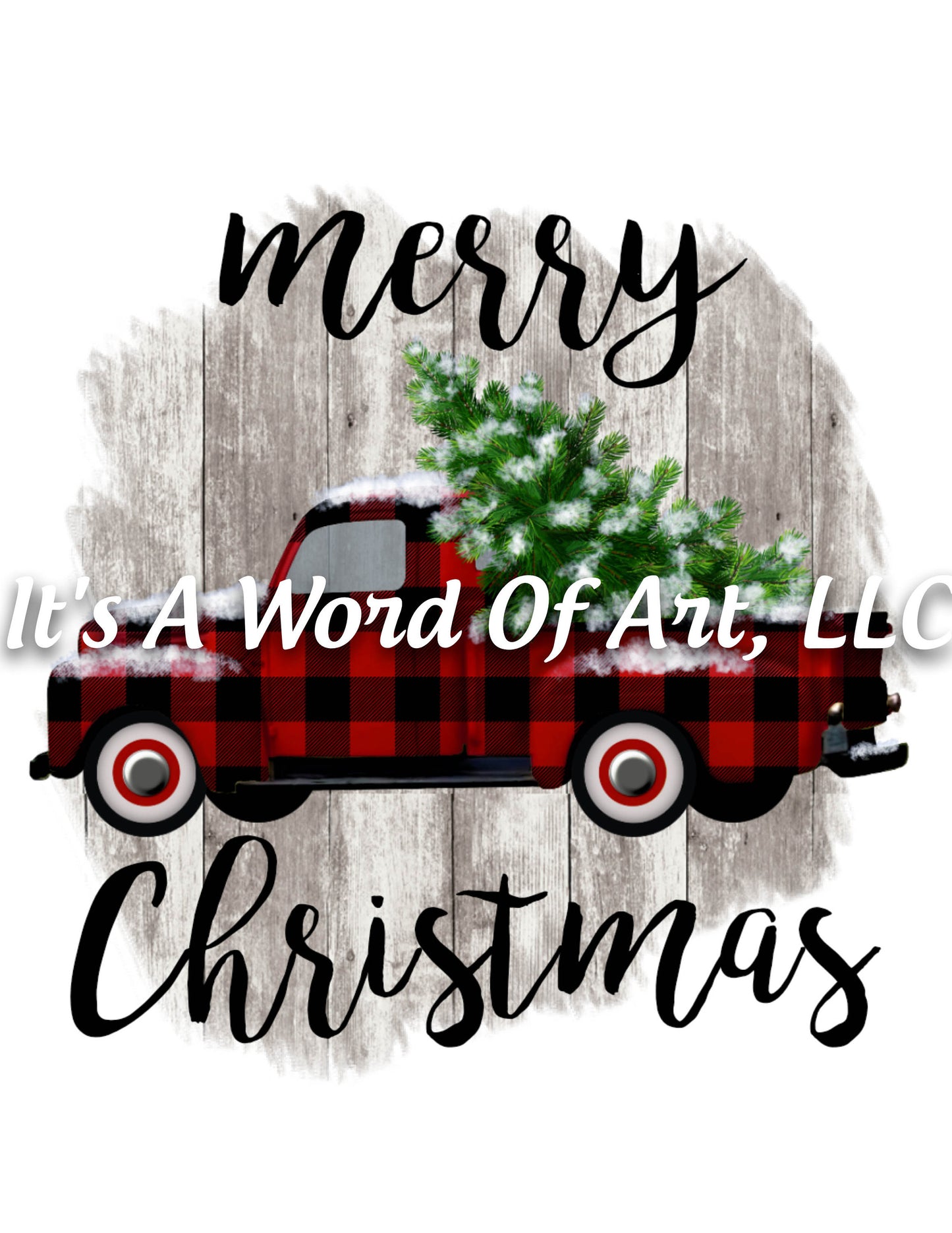 Christmas 193 - Merry Christmas Red Truck Plaid - Sublimation Transfer Set/Ready To Press Sublimation Transfer/Sublimation Transfer