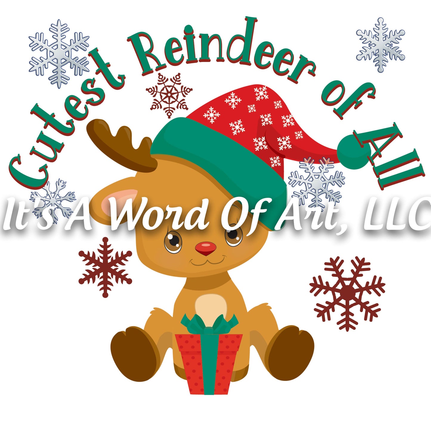 Christmas 179 - Cutest Reindeer of All Red Nose Rudolph - Sublimation Transfer Set/Ready To Press Sublimation Transfer/Sublimation Transfer