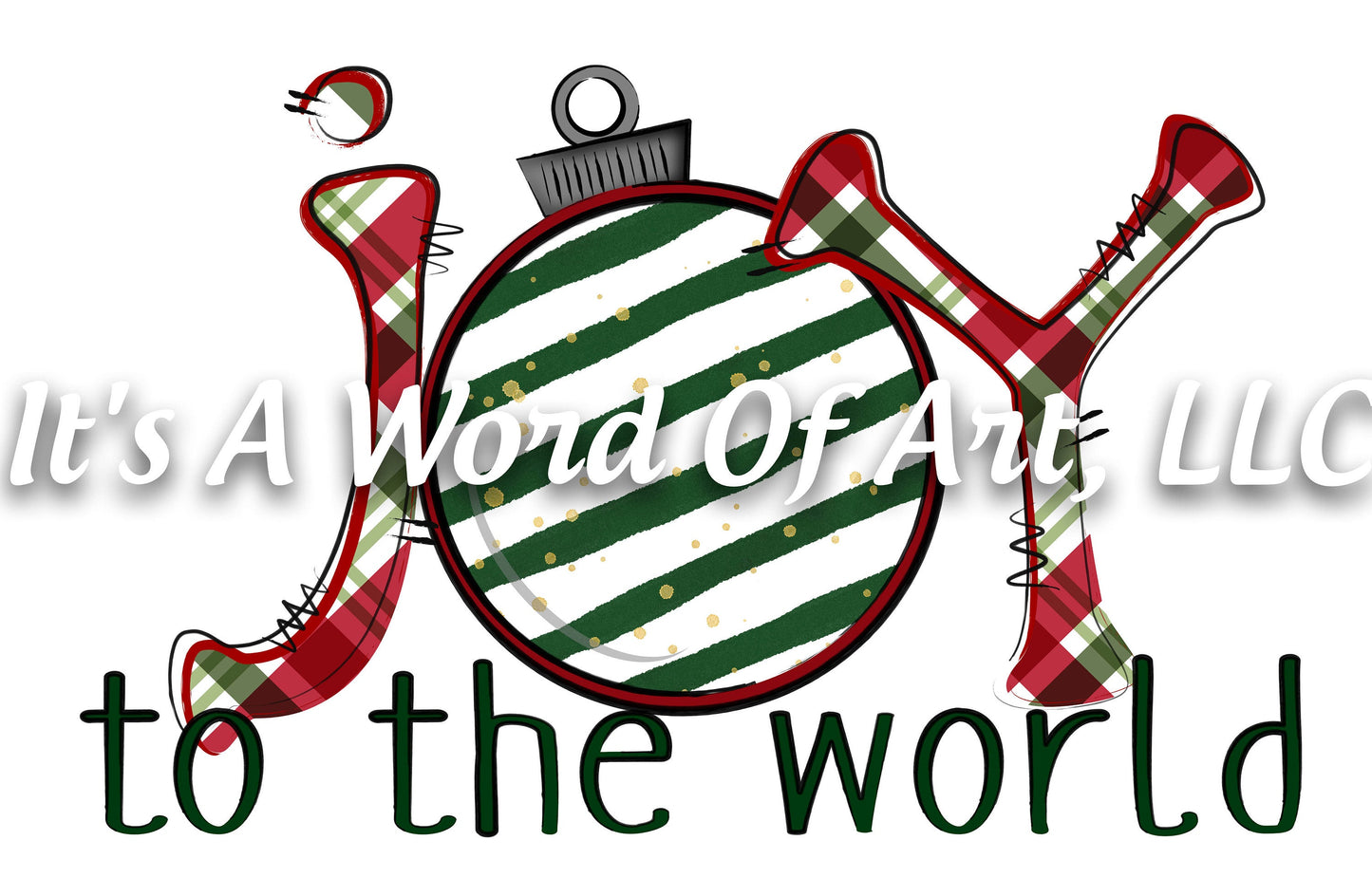 Christmas 161 - Joy to the World Christmas Tree Ornament - Sublimation Transfer Set/Ready To Press Sublimation Transfer/Sublimation Transfer