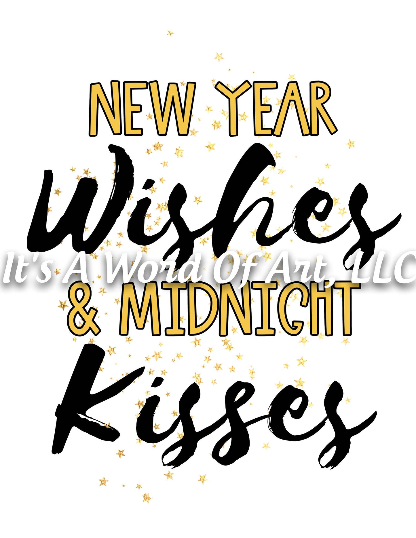 New Years 1 - New Year Wishes & Midnight Kisses 2020 - Sublimation Transfer Set/Ready To Press Sublimation Transfer/Sublimation Transfer