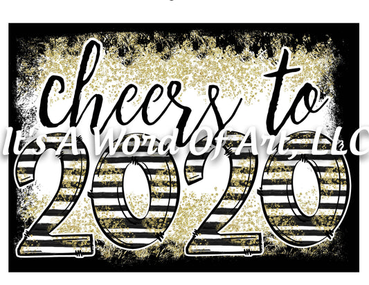 New Years 4 - Cheers to 2020 Stars and Stripes - Sublimation Transfer Set/Ready To Press Sublimation Transfer/Sublimation Transfer