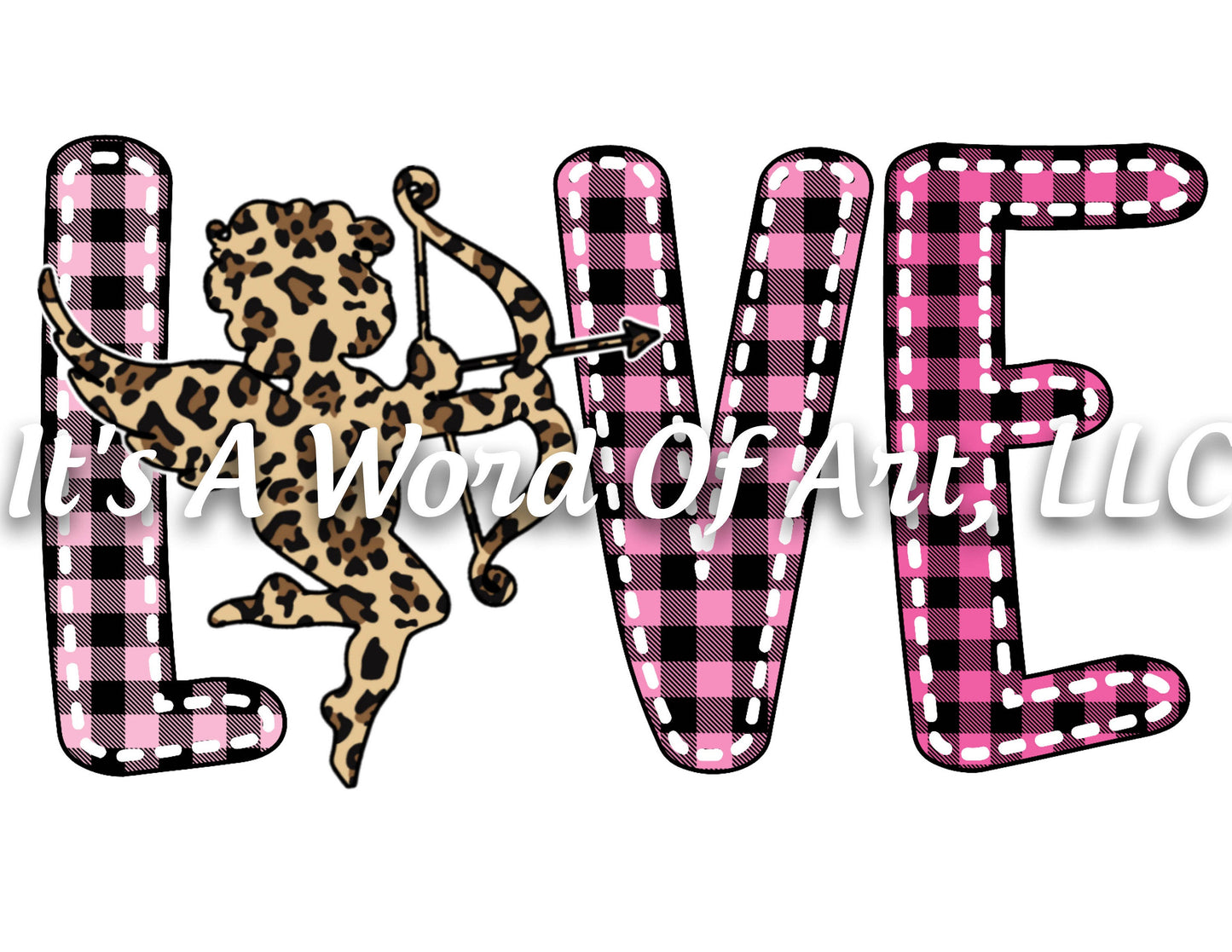 Valentines Day 5 - LOVE Cupid Buffalo Plaid Leopard - Sublimation Transfer Set/Ready To Press Sublimation Transfer/Sublimation Transfer