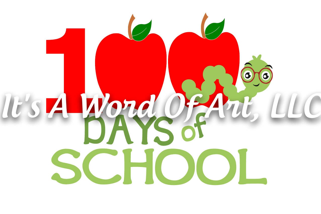 100 Days of School 4 - 100 Days Smarter Worm and Apple - Sublimation Transfer Set/Ready To Press Sublimation Transfer/Sublimation Transfer