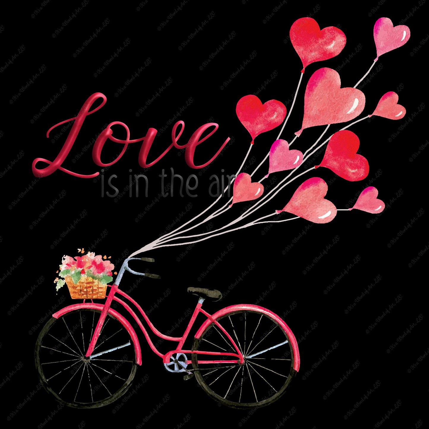 Valentines Day 77 - Love is in the Air Bicycle - Sublimation Transfer Set/Ready To Press Sublimation Transfer/Sublimation Transfer