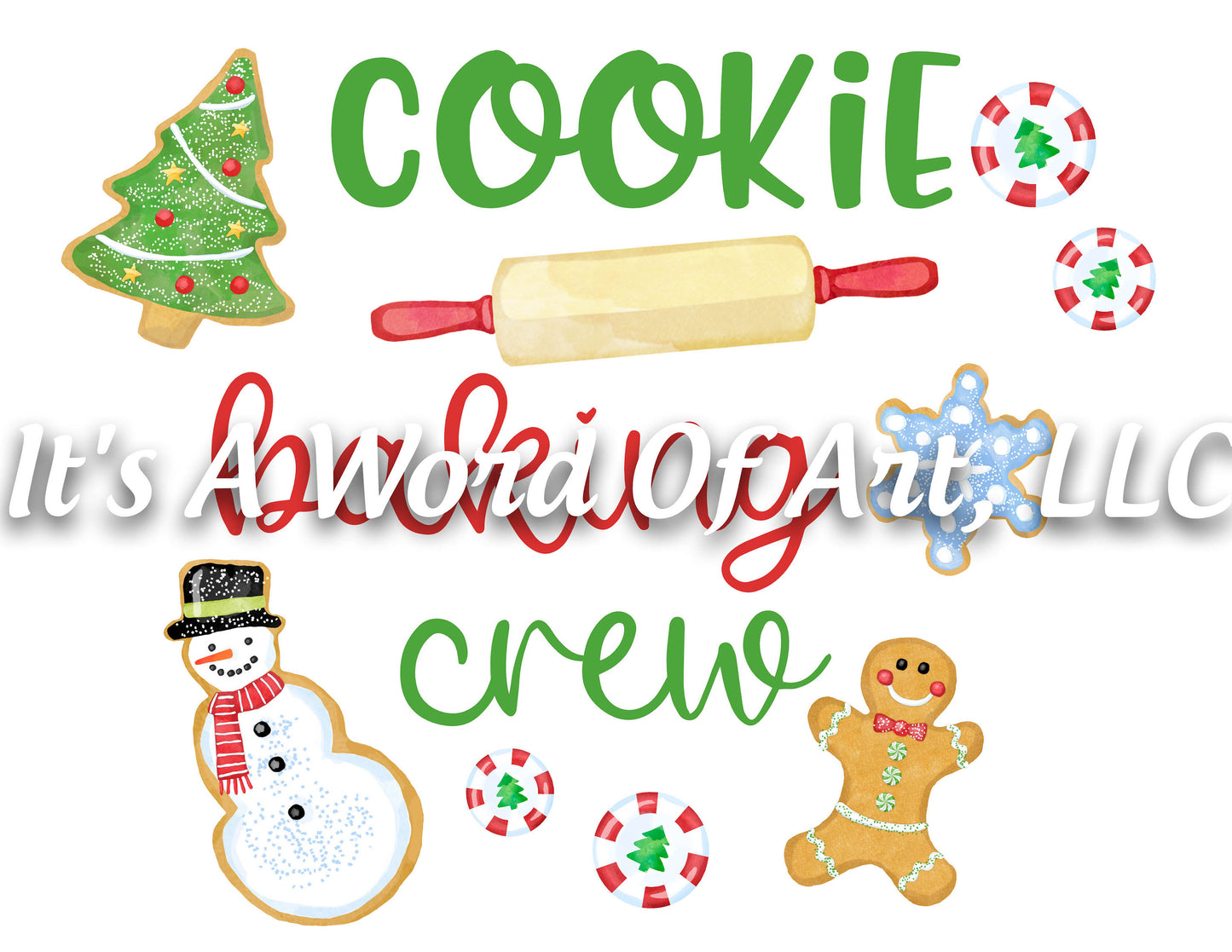 Christmas 242 - Cookie Baking Crew - Sublimation Transfer Set/Ready To Press Sublimation Transfer/Sublimation Transfer