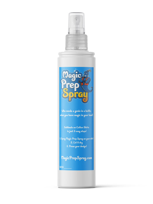Magic Prep Spray - Sublimation on Cotton - Quick and Easy - Cotton Sublimation Fluid Spray No Desizer needed - 1 step cotton solution