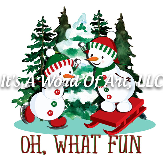 Christmas 180 - Oh What Fun Snowmen Snowball Fight - Sublimation Transfer Set/Ready To Press Sublimation Transfer/Sublimation Transfer
