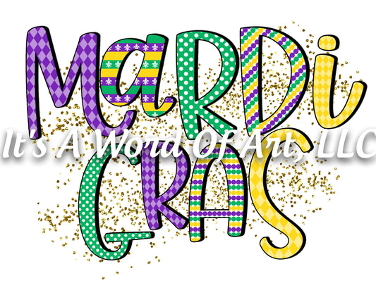 Mardi Gras 3 - Mardi Gras Glitter Confetti - Sublimation Transfer Set/Ready To Press Sublimation Transfer/Sublimation Transfer