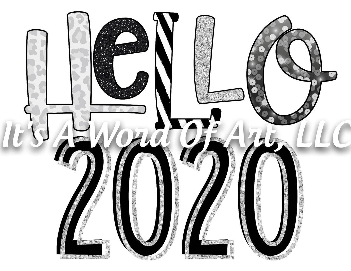 New Years 6 - Hello 2020 Stars and Stripes - Sublimation Transfer Set/Ready To Press Sublimation Transfer/Sublimation Transfer