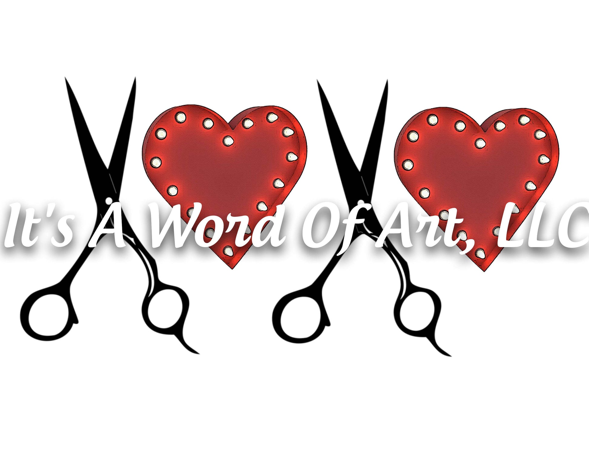 Valentines Day 69 - XOXO Heart Barbershop Salon Scissors - Sublimation Transfer Set/Ready To Press Sublimation Transfer/Sublimation Transfer