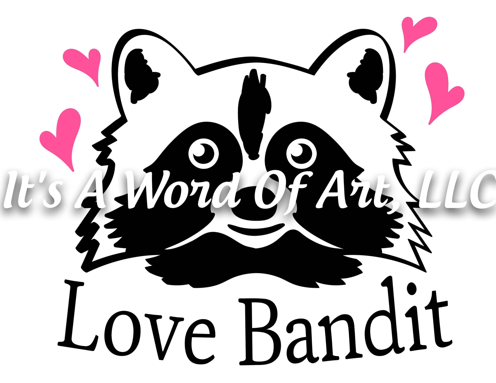 Valentines Day 82 - Love Bandit Raccoon Heart - Sublimation Transfer Set/Ready To Press Sublimation Transfer/Sublimation Transfer