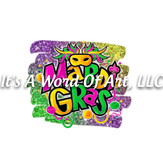 Mardi Gras 18 - Mardi Gras Graffiti Style Spray Paint - Sublimation Transfer Set/Ready To Press Sublimation Transfer/Sublimation Transfer