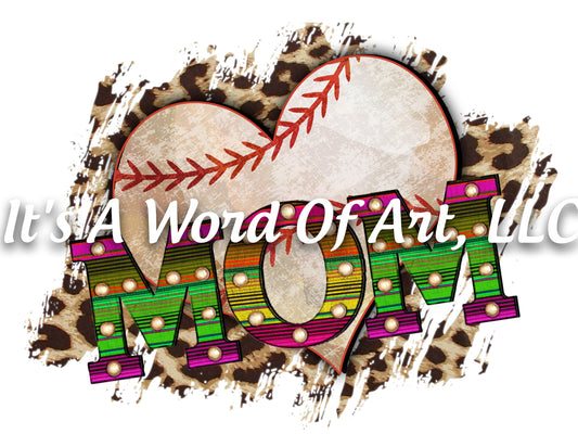 Baseball 2 - Baseball Mom Leopard Marquee - Sublimation Transfer Set/Ready To Press Sublimation Transfer/Sublimation Transfer - Serape