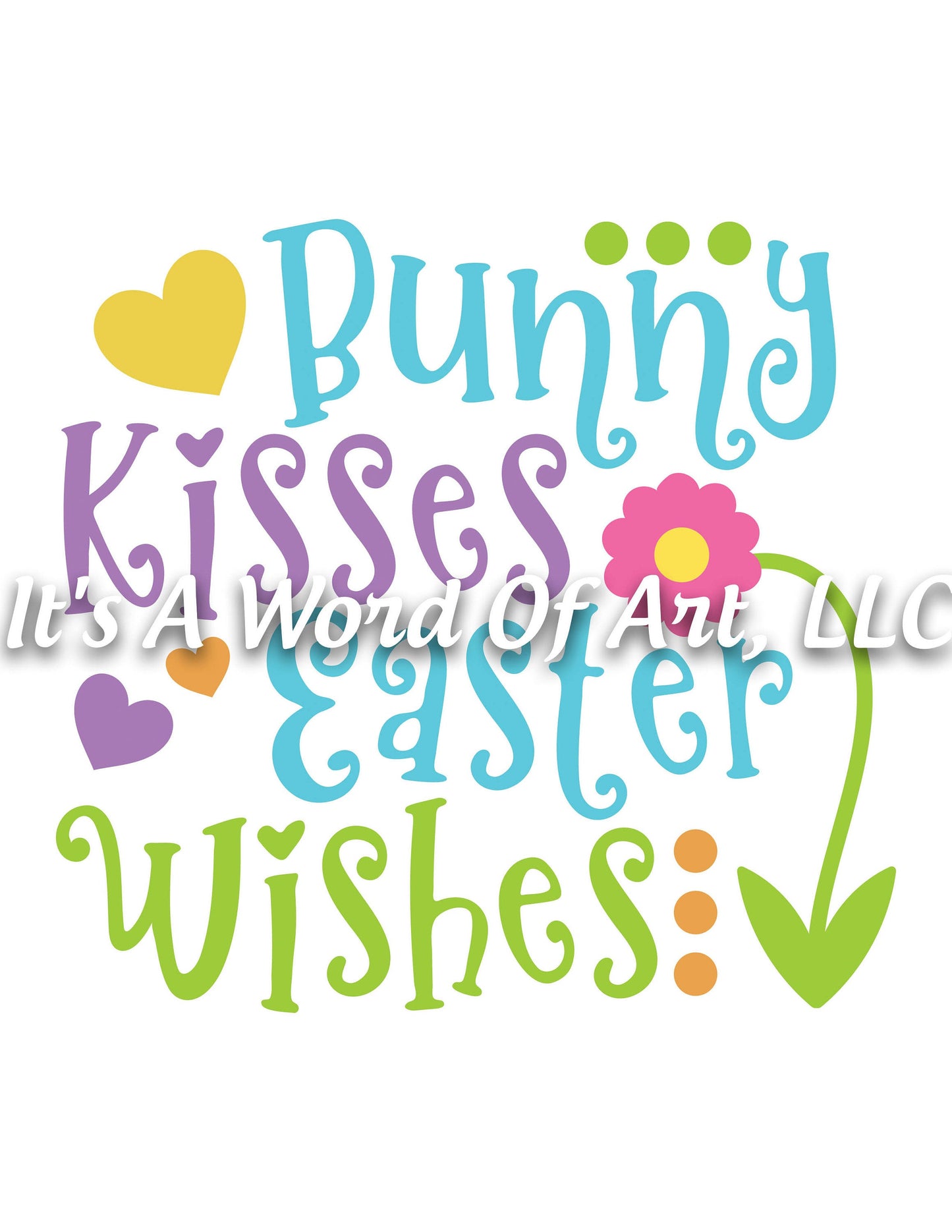 Easter 2 - Bunny Kisses Easter Wishes - Sublimation Transfer Set/Ready To Press Sublimation Transfer/Sublimation Transfer - Easter Shirt