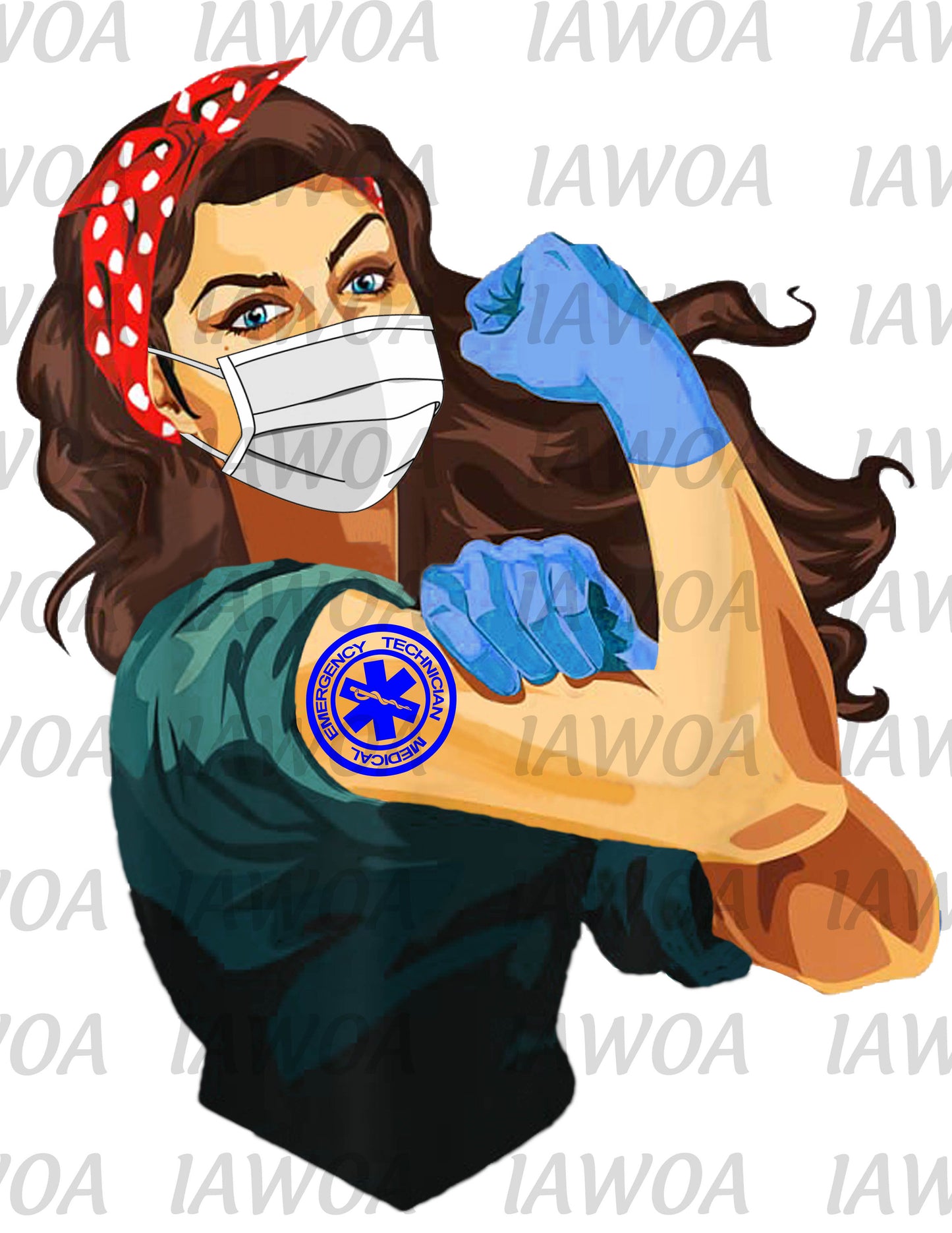 Rosie Riveter 04 - EMT Emergency Frontline Workers  - Sublimation Transfer Set/Ready To Press Sublimation Transfer/Sublimation Transfer