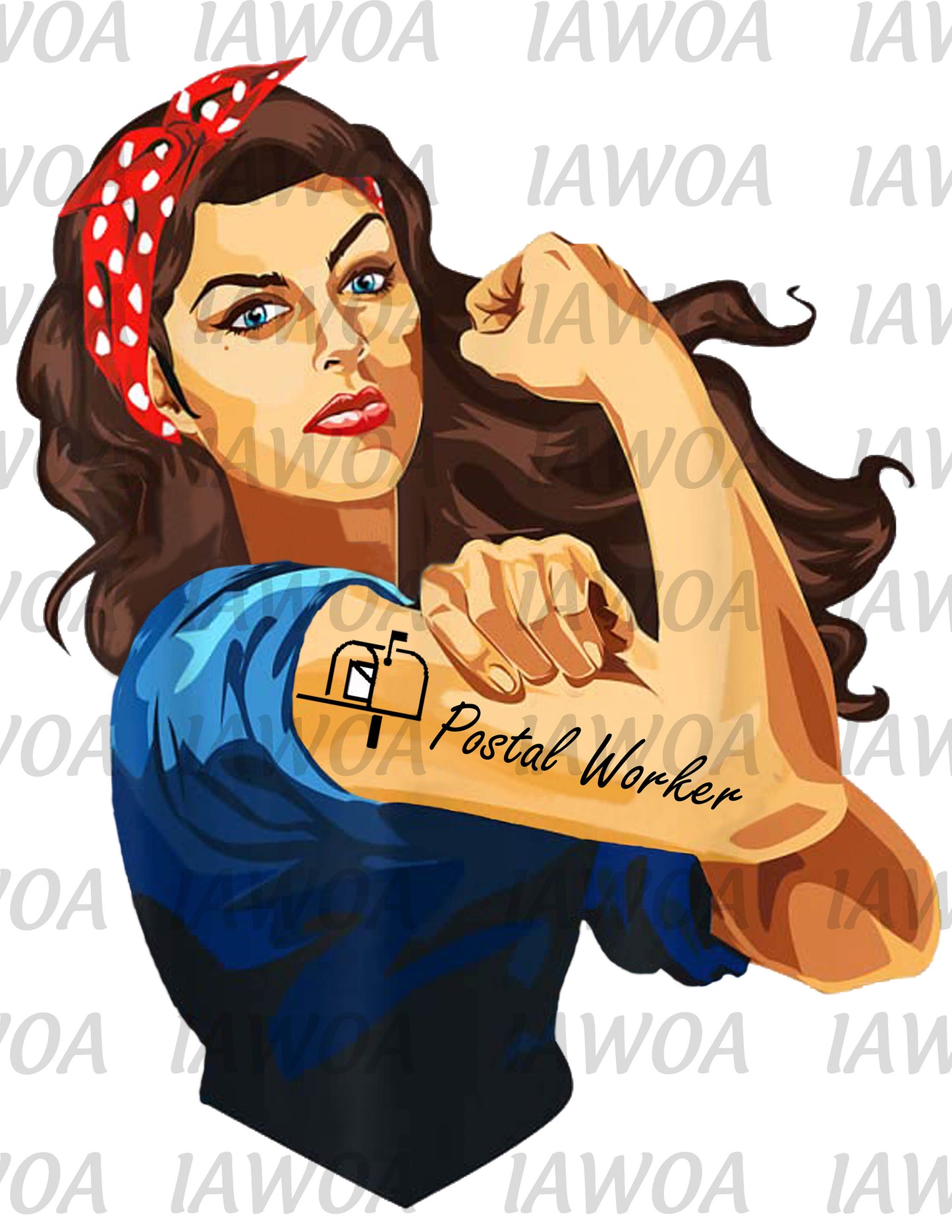 Rosie Riveter 09 - Postal Worker USPS Frontline Workers  - Sublimation Transfer Set/Ready To Press Sublimation Transfer/Sublimation Transfer