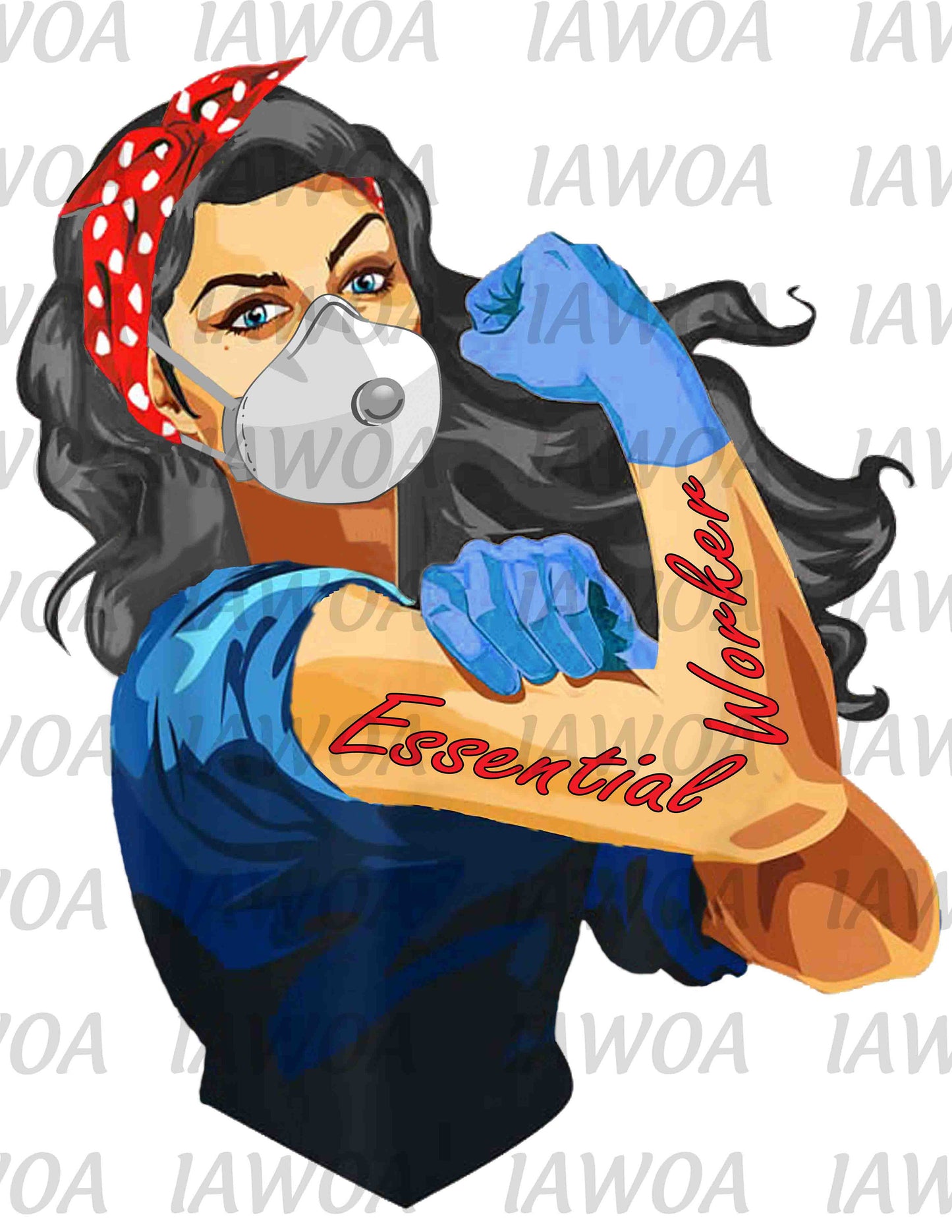 Rosie Riveter 67 - Essential Worker Emergency Frontline Workers - Sublimation Transfer Set/Ready To Press Sublimation Transfer