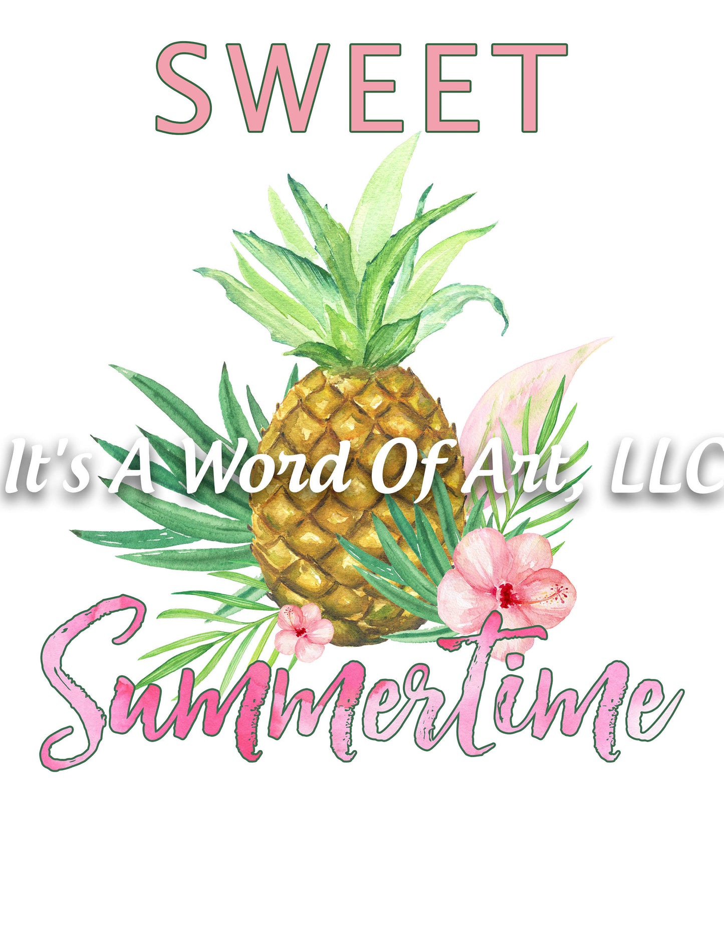 Summer 02 - Sweet Summertime Pineapple Flowers - Sublimation Transfer Set/Ready To Press Sublimation Transfer/Sublimation Transfer