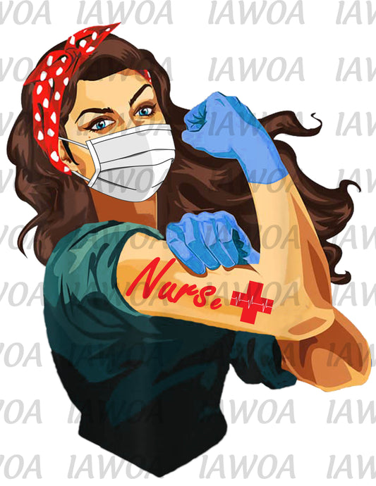 Rosie Riveter 07 - Nurse Emergency Frontline Workers  - Sublimation Transfer Set/Ready To Press Sublimation Transfer/Sublimation Transfer