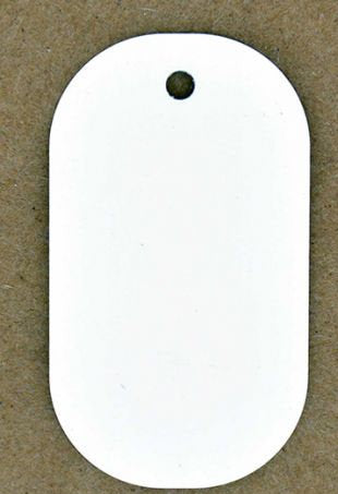 Sublimation Dog Tag BLANKS Single White Sided - Pack of 5, 10, 15, 20, 25 - Triple UV Coated .025" Thick -- FREE Shipping