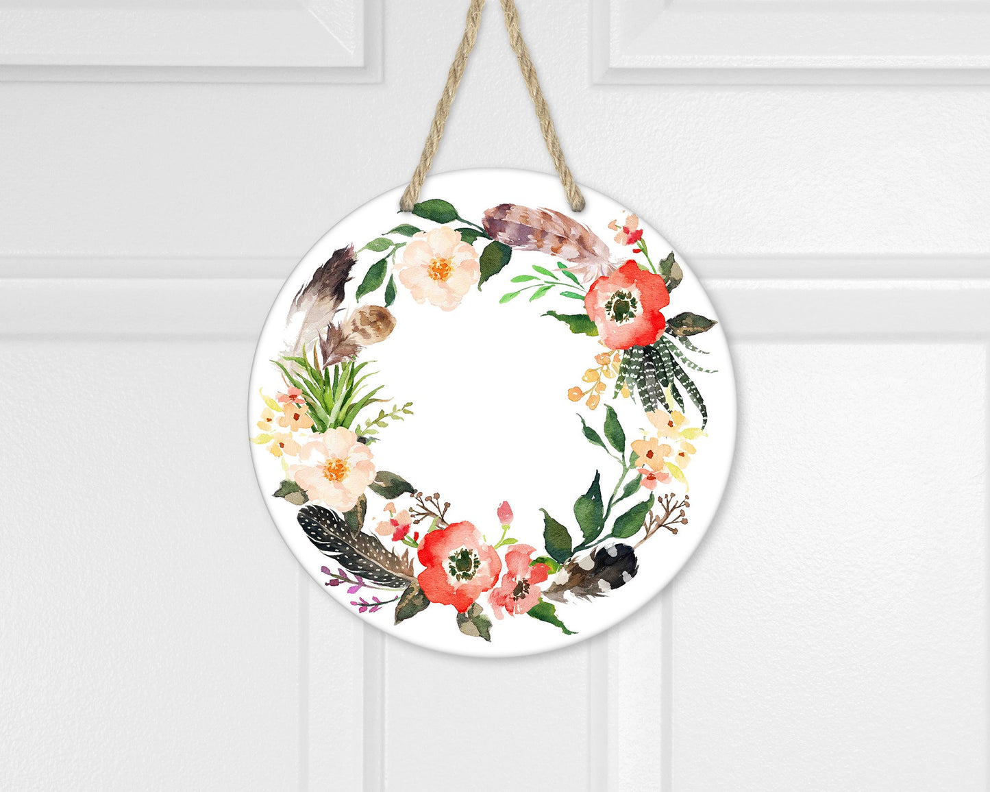 Sublimation Round Door Hanger Blanks - 12" or 15" Round Sublimatable Door Hanger- Hole Pre-Drilled - Ready to Press - Great easy gift!