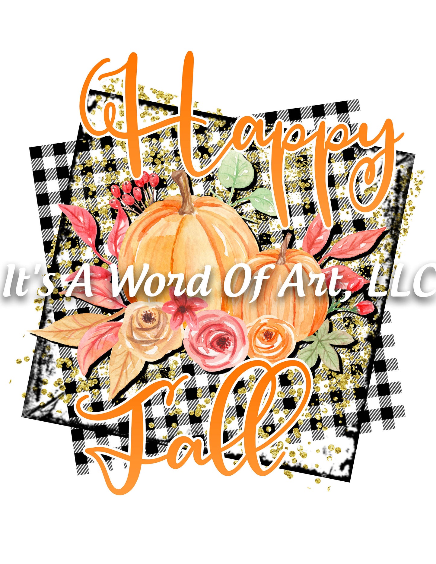 Fall 04 - Happy Fall Buffalo Plaid Autumn Pumpkin Leaves - Sublimation Transfer Set/Ready To Press Sublimation Transfer Sub Transfer