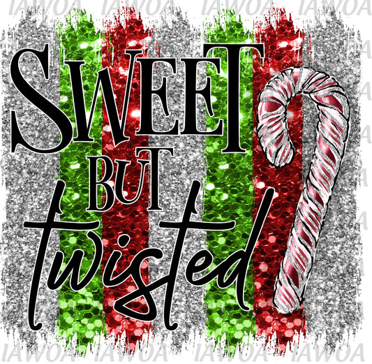 Christmas 325 - Sweet but Twisted Candy Cane Christmas Season - Sublimation Transfer Set/Ready To Press Sublimation Transfer