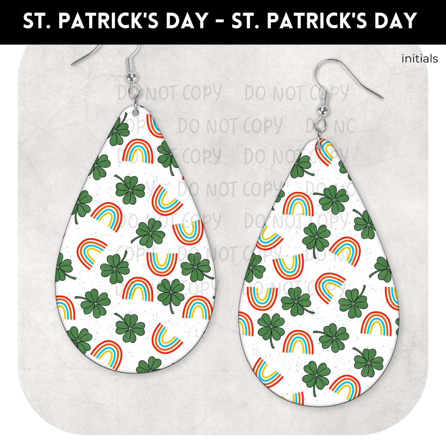 Shamrock Tear Drop Earrings- St. Patricks 66